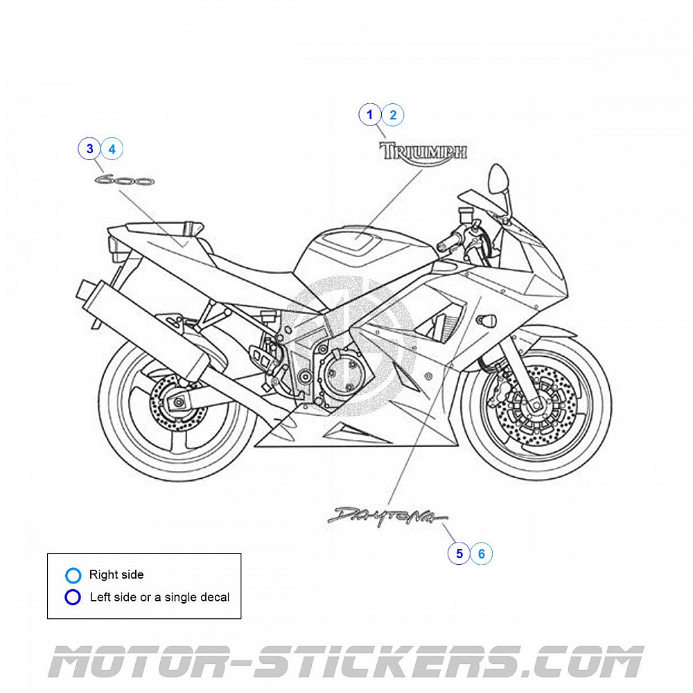 Triumph daytona 600 2004 decals